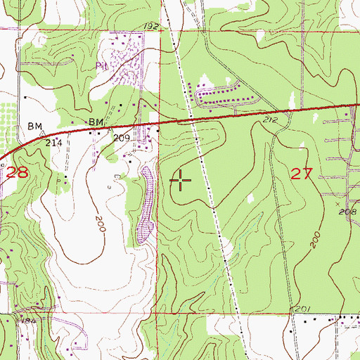 Topographic Map of Westwood Church, AL