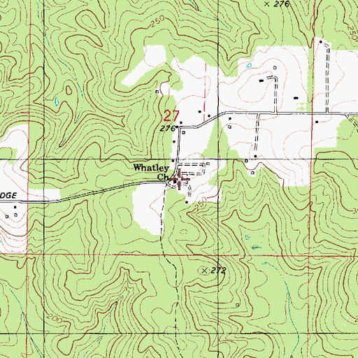 Topographic Map of Whatley Holiness Cemetery, AL