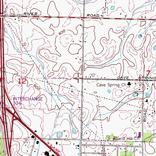 Topographic Map of Priceville School (historical), AL