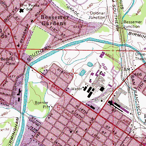Topographic Map of First Bethel Baptist Church, AL