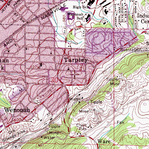 Topographic Map of Mount Olive Missionary Baptist Church, AL