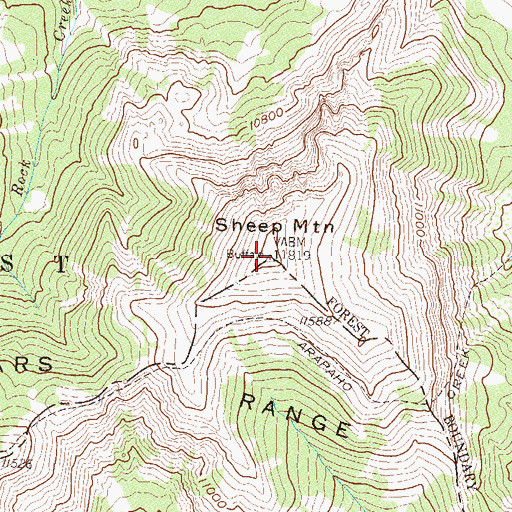 Topographic Map of Sheep Mountain, CO