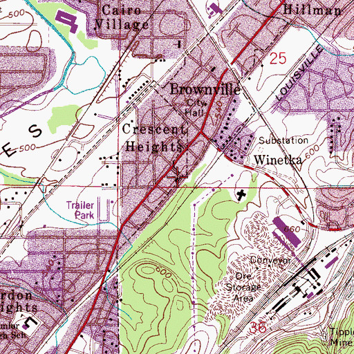 Topographic Map of New Saint Paul Church, AL