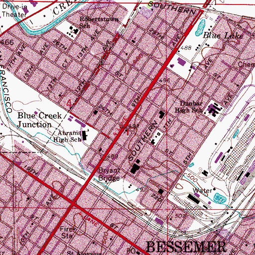 Topographic Map of Saint Paul Spiritual Church, AL