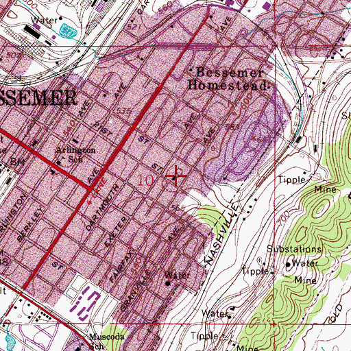 Topographic Map of Twentyfirst Street Baptist Church, AL