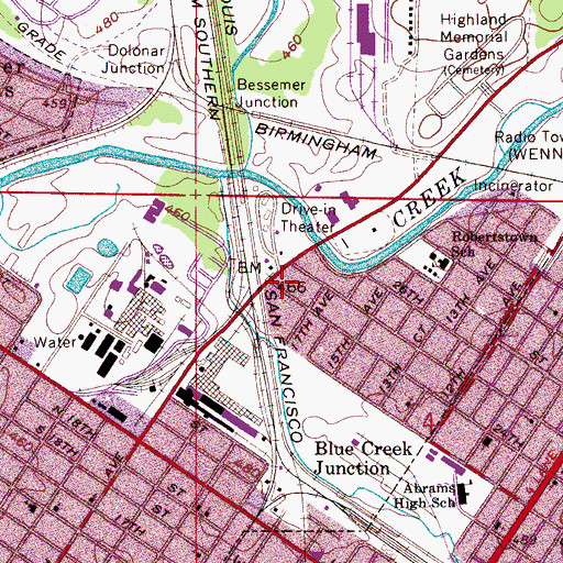 Topographic Map of Willing Workers Prayer Bank Church, AL