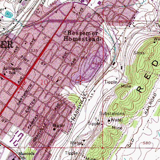 Topographic Map of Zion Hill Baptist Church, AL