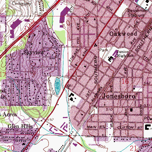 Topographic Map of Anns Trailer Court, AL