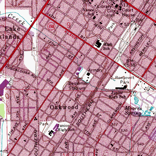 Topographic Map of Beulah Baptist Church, AL