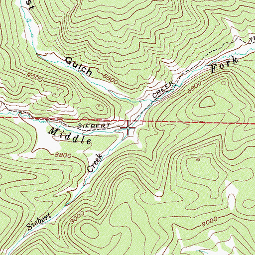 Topographic Map of Siebert Creek, CO