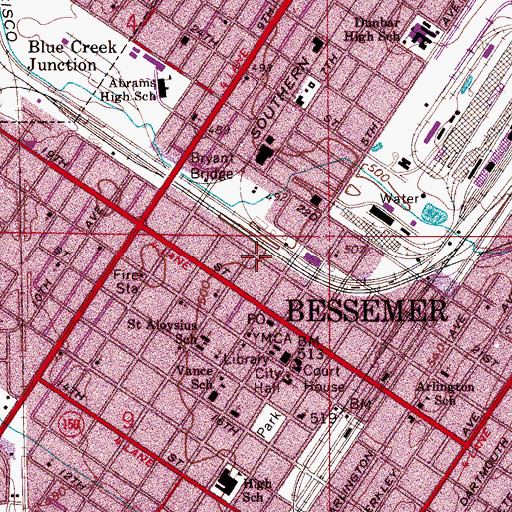 Topographic Map of Blessed Assembly Church of God, AL