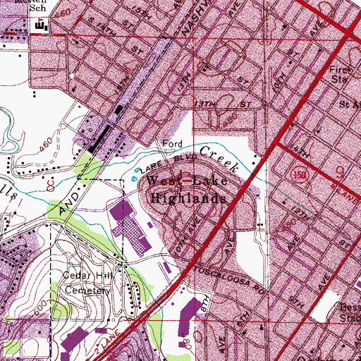 Topographic Map of Calvary Baptist Church, AL