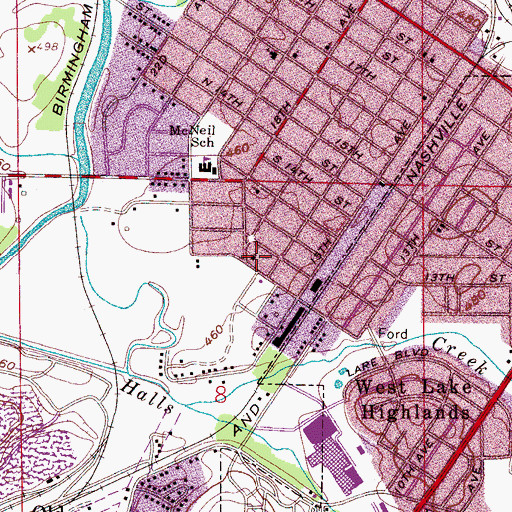 Topographic Map of Community Full Gospel Church, AL