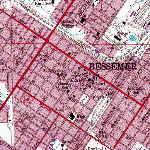 Topographic Map of Ebenezer Baptist Church, AL