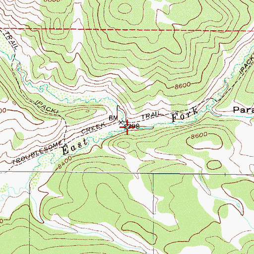 Topographic Map of Middle Fork Creek, CO