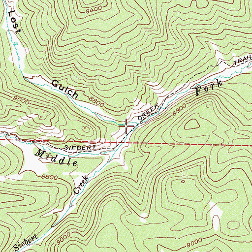 Topographic Map of Lost Gulch, CO