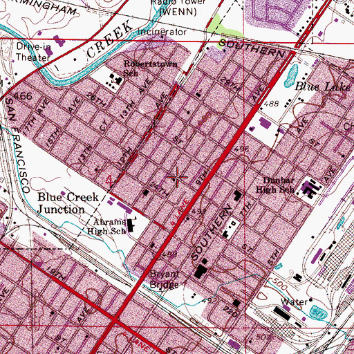 Topographic Map of Jerusalem Baptist Church, AL
