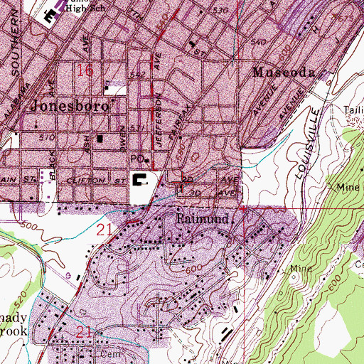 Topographic Map of New Salem Baptist Church, AL