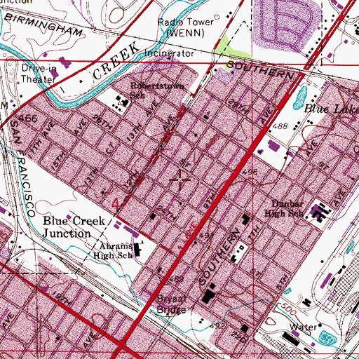 Topographic Map of Restoration Revival Tabernacle, AL