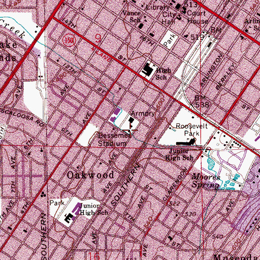 Topographic Map of Shiloh Baptist Church, AL