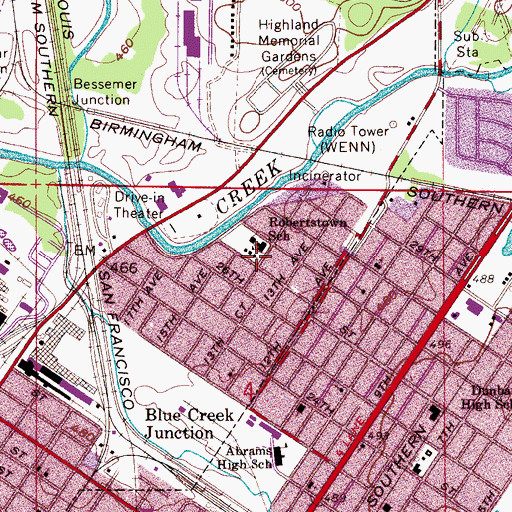 Topographic Map of Spiritual House of Prayer, AL