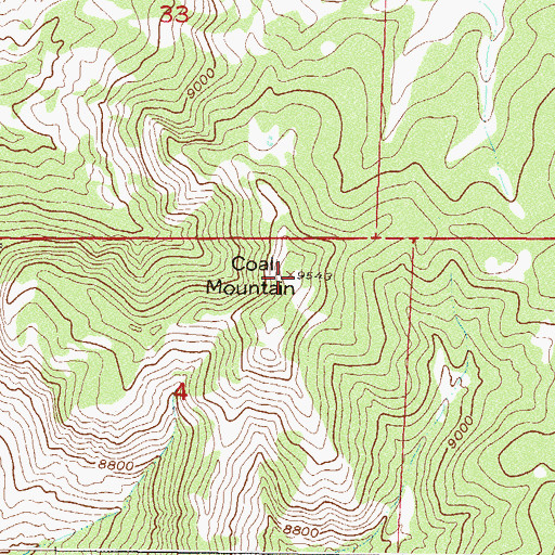 Topographic Map of Coal Mountain, CO