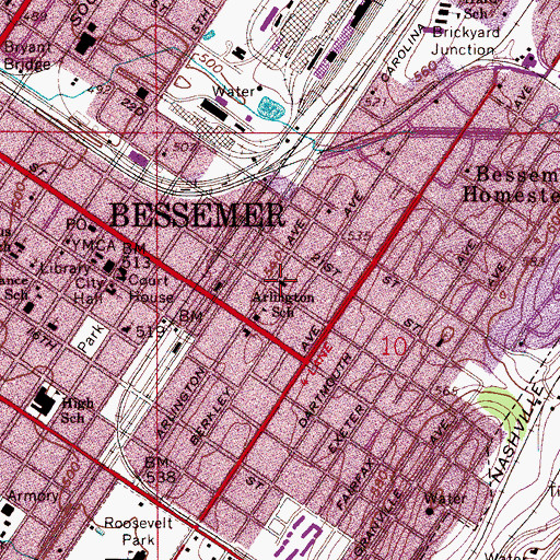 Topographic Map of Trinity Episcopal Church, AL