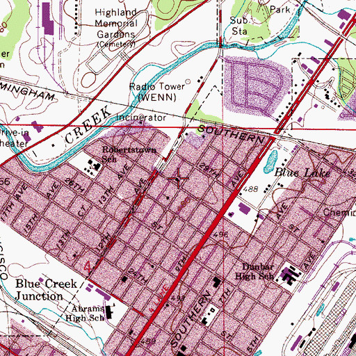 Topographic Map of Twentyeighth Street Church of God, AL