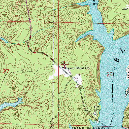 Topographic Map of Heard Shoal Cemetery, AL