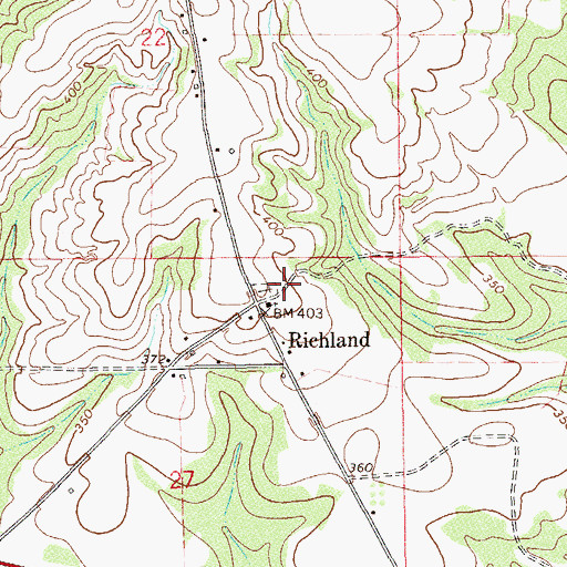 Topographic Map of Richland Cemetery, AL