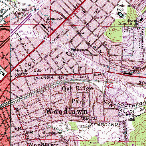 Topographic Map of Eagles Nest Church of God in Christ, AL