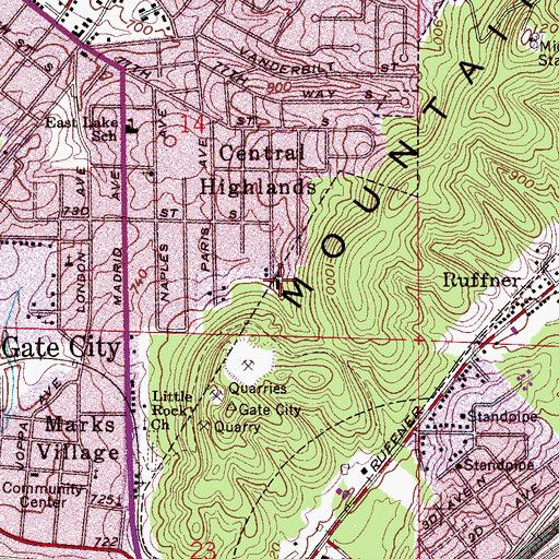 Topographic Map of Faith Deliverance Overcoming Cathedral of Prayer, AL