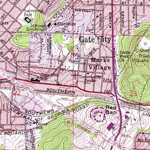 Topographic Map of New Life Mission Church, AL