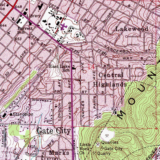 Topographic Map of Saint Paul Christian Methodist Episcopal Church, AL