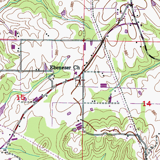 Topographic Map of Ebenezer Cemetery, AL