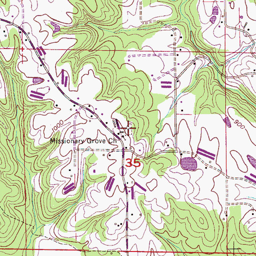 Topographic Map of Missionary Grove Cemetery, AL