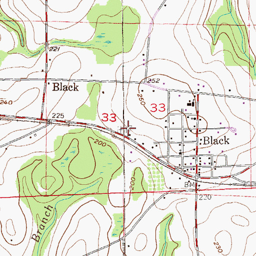 Topographic Map of Black Cemetery, AL