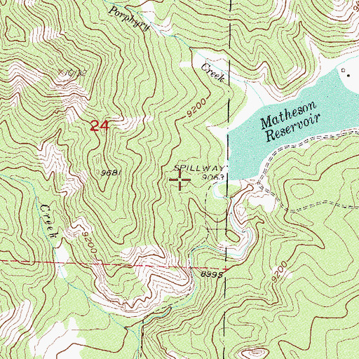 Topographic Map of Matheson Reservoir, CO