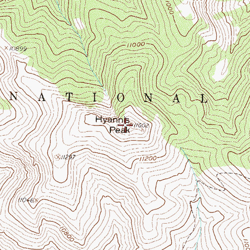 Topographic Map of Hyannis Peak, CO