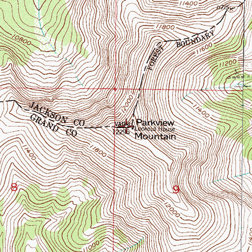 Topographic Map of Parkview Mountain, CO