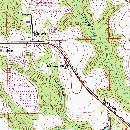 Topographic Map of Bethany Cemetery, AL