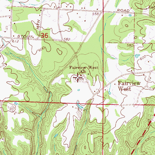 Topographic Map of Fairview West Cemetery, AL