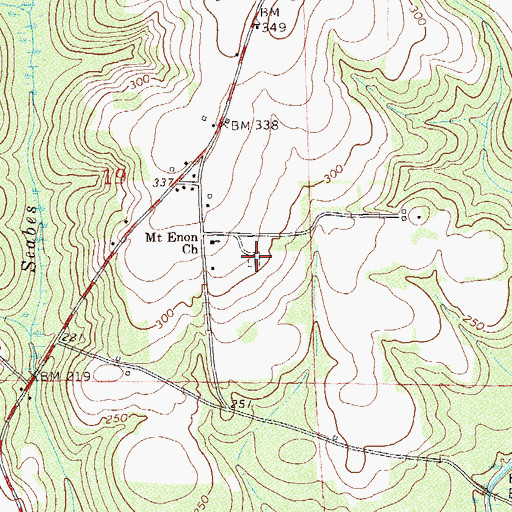 Topographic Map of Mount Enon Cemetery, AL