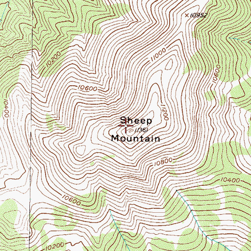 Topographic Map of Sheep Mountain, CO