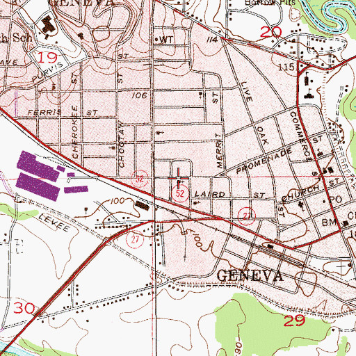 Topographic Map of Saint John Baptist Church, AL
