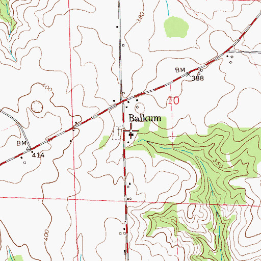 Topographic Map of Balkum Baptist Church, AL