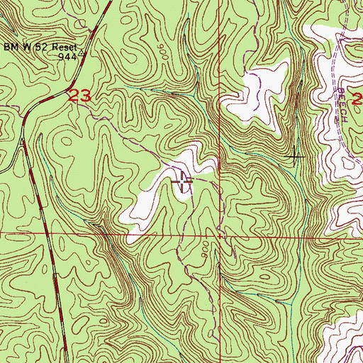 Topographic Map of McDougal Ridge, AL