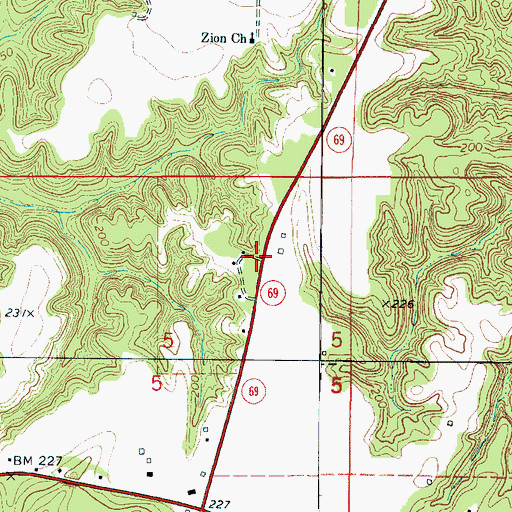 Topographic Map of Barrons (historical), AL