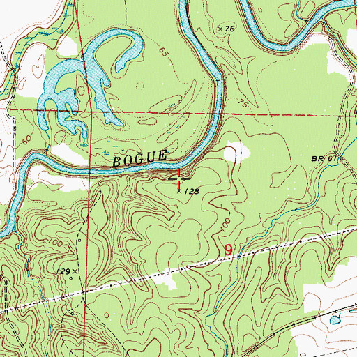 Topographic Map of Blue Lock (historical), AL
