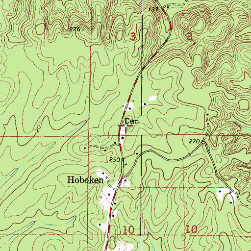 Topographic Map of Hoboken Cemetery, AL